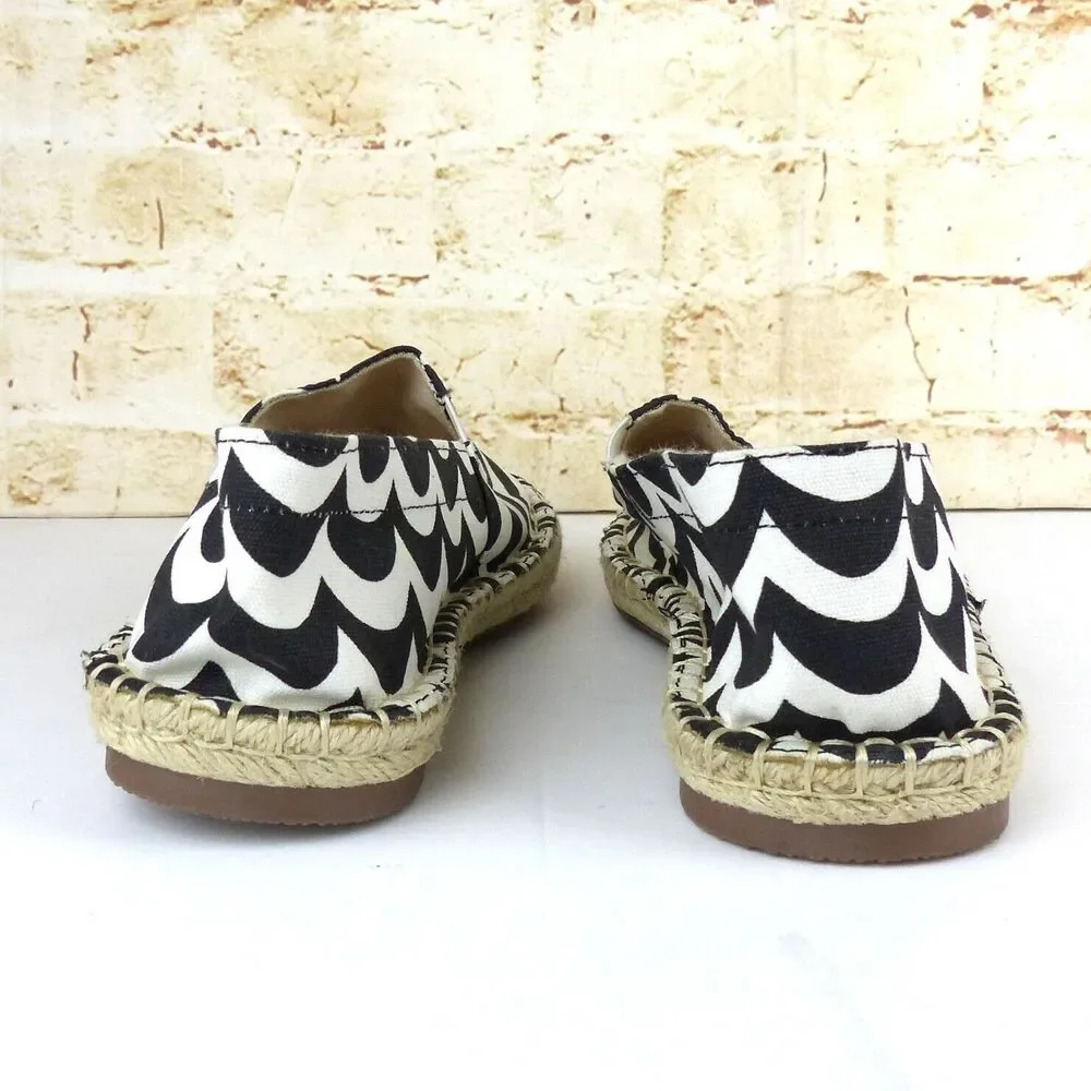 Marimekko x Uniqlo Espadrille Shoes Size S 5-5.5 White Black Laine Wave Slip On